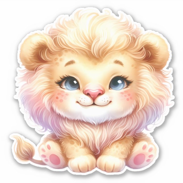 Niedlich! Lion Custom Cut Scrapbooking Sticker (Vorderseite)