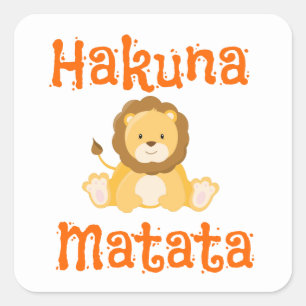 Niedlich Lion Hakuna Matata Quadratischer Aufkleber
