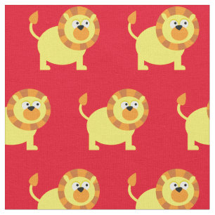 Niedlich Lion Kid Baby Kinderzimmer Red Big Cat Stoff