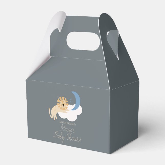 Niedlich Lion Moon Cloud Baby Dusche Danke Geschenkschachtel (Vorderseite)