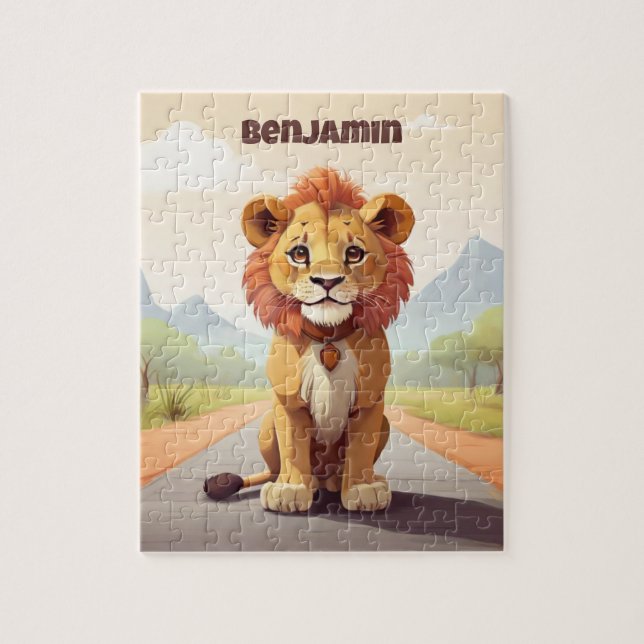 Niedlich Lion Personalisiert Kid's Puzzle (Vertikal)