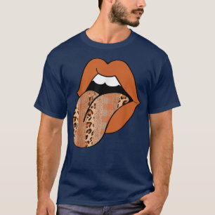 Niedlich Lippen Vintager Leopard Herbst dank T-Shirt