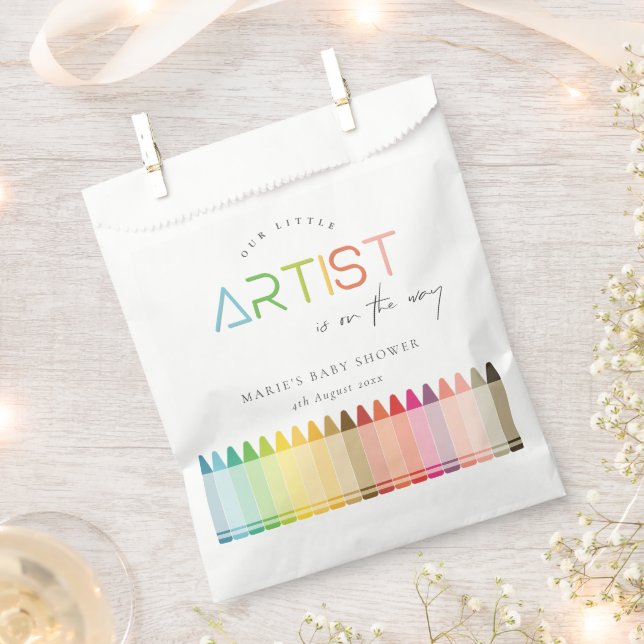 Niedlich Little Artist Crayon Fun Rainbow Baby Dus Geschenktütchen (Ausgeschnitten)