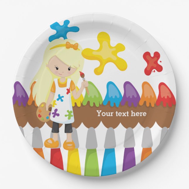 Niedlich Little Artist Pappteller (Vorderseite)