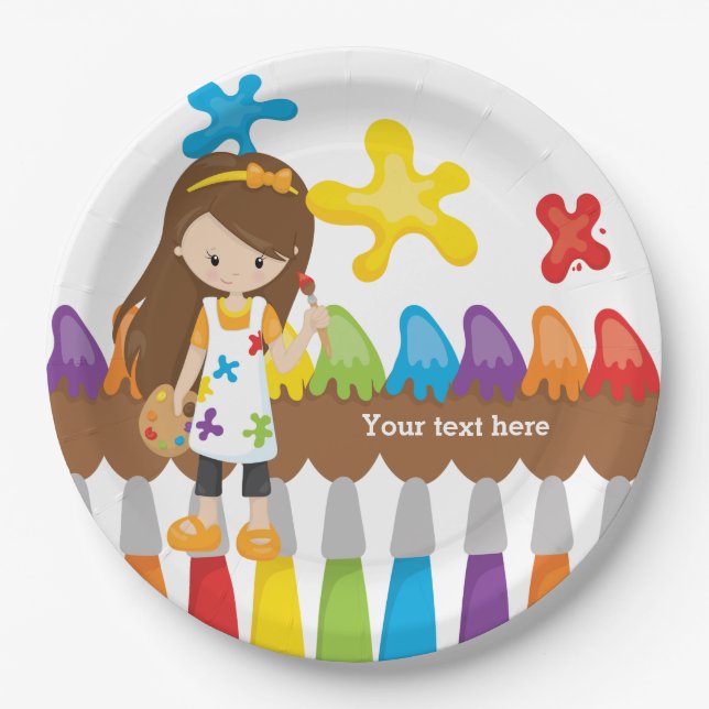 Niedlich Little Artist Pappteller (Vorderseite)