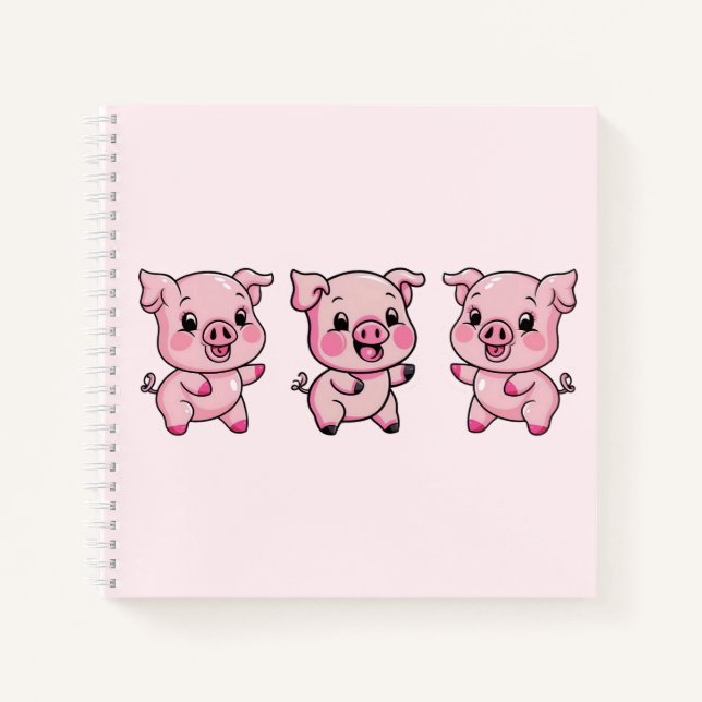 Niedlich Little Baby Pig Notizbuch (Vorderseite)