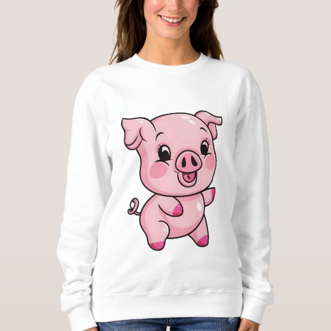 Niedlich Little Baby Pig Sweatshirt (Vorderseite)