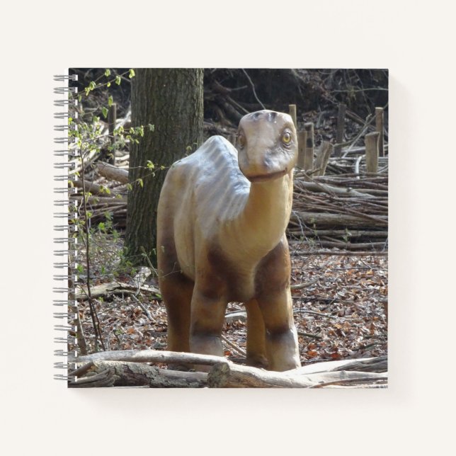 Niedlich Little Beige Dinosaur Square Notebook Notizbuch (Vorderseite)