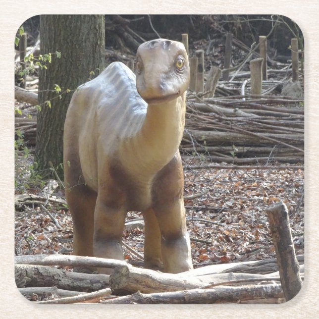 Niedlich Little Beige Dinosaurier Untersetzer (Vorderseite)