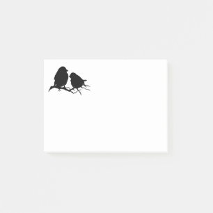 Niedlich Little Bird Silhouette Schwarz-weiß Post-it Klebezettel