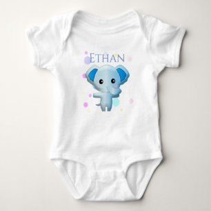 Niedlich Little Blue Boy Elephant Baby Strampler