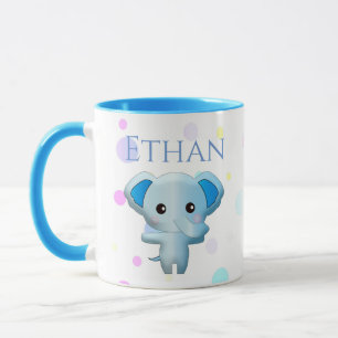 Niedlich Little Blue Boy Elephant Tasse