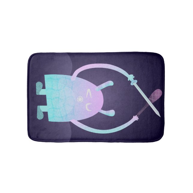 Niedlich Little Blue Monster Badematte (Vorderseite)
