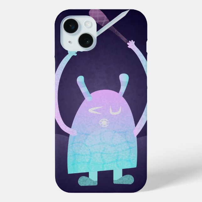 Niedlich Little Blue Monster Case-Mate iPhone Hülle (Rückseite)