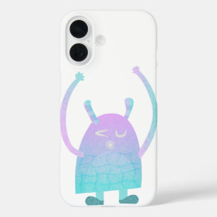Niedlich Little Blue Monster iPhone 16 Hülle