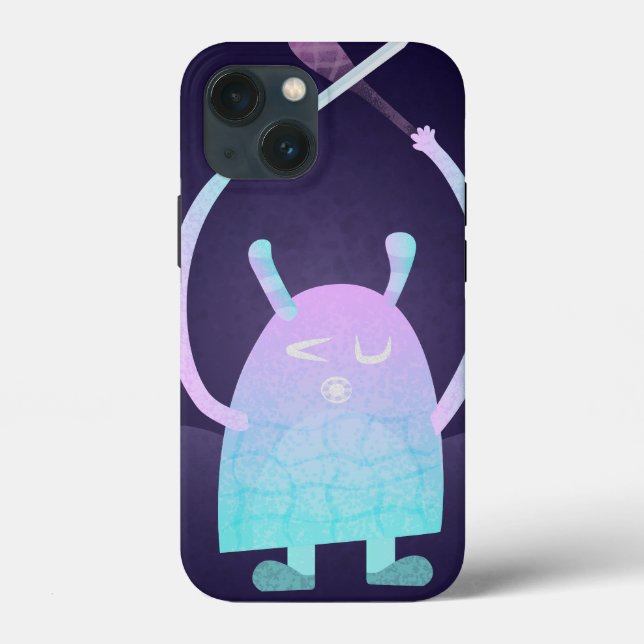 Niedlich Little Blue Monster Case-Mate iPhone Hülle (Rückseite)