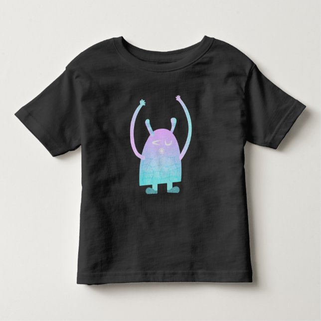 Niedlich Little Blue Monster Kleinkind T-shirt (Vorderseite)