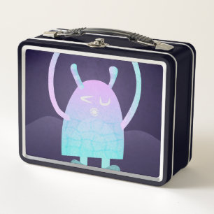 Niedlich Little Blue Monster Metall Brotdose