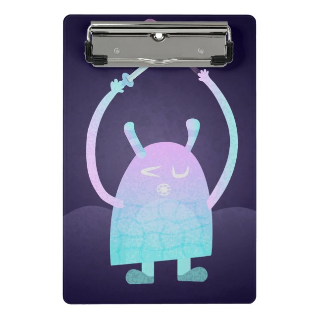 Niedlich Little Blue Monster Mini Klemmbrett (Vorderseite)