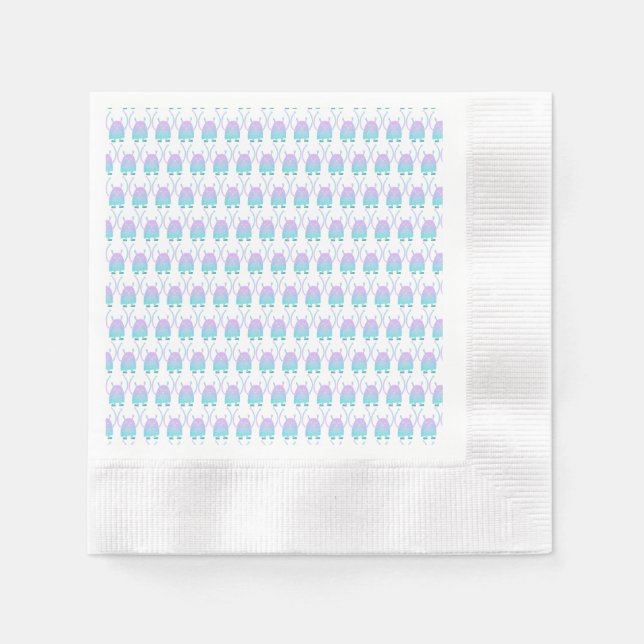 Niedlich Little Blue Monster Serviette (Vorderseite)