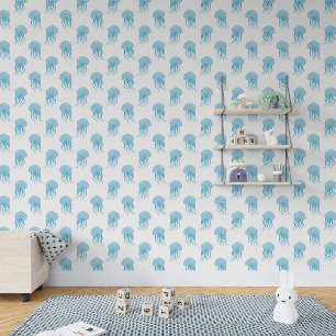 Niedlich Little Blue Qualle Kinderzimmer Tapete
