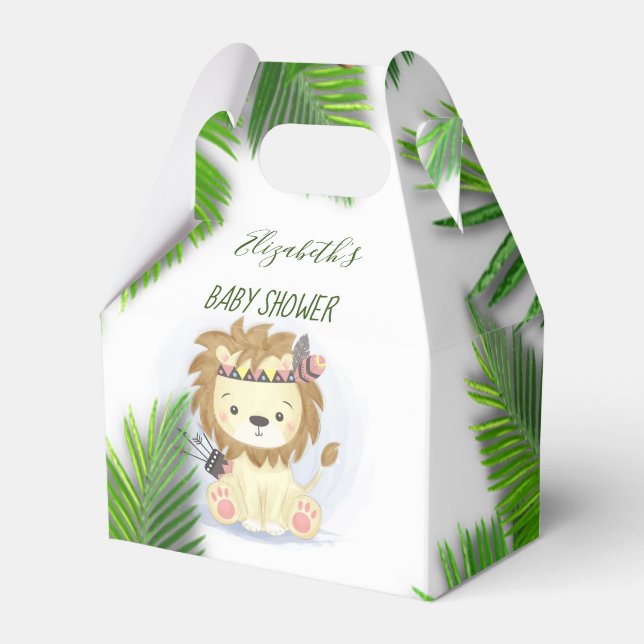 Niedlich Little Boho Lion Baby Boy Dusche bestellb Geschenkschachtel (Vorderseite)
