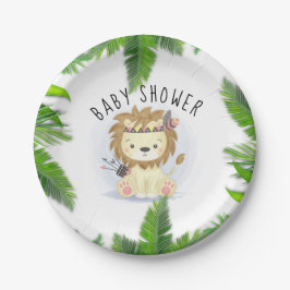 Niedlich Little Boho Lion Baby Boy Dusche Pappteller