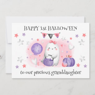 Niedlich Little Boo Baby Ghost 1. Halloween-Card Ankündigung