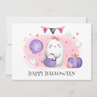 Niedlich Little Boo Baby Ghost Halloween Card Ankündigung