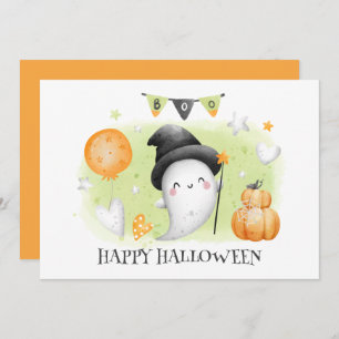 Niedlich Little Boo Baby Ghost Halloween Card Ankündigung