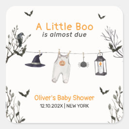 Niedlich Little Boo Clothesline Babydusche Quadratischer Aufkleber