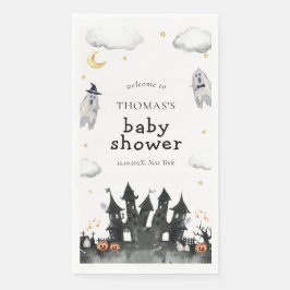 Niedlich Little Boo Ghost House Babydusche Willkom Serviette