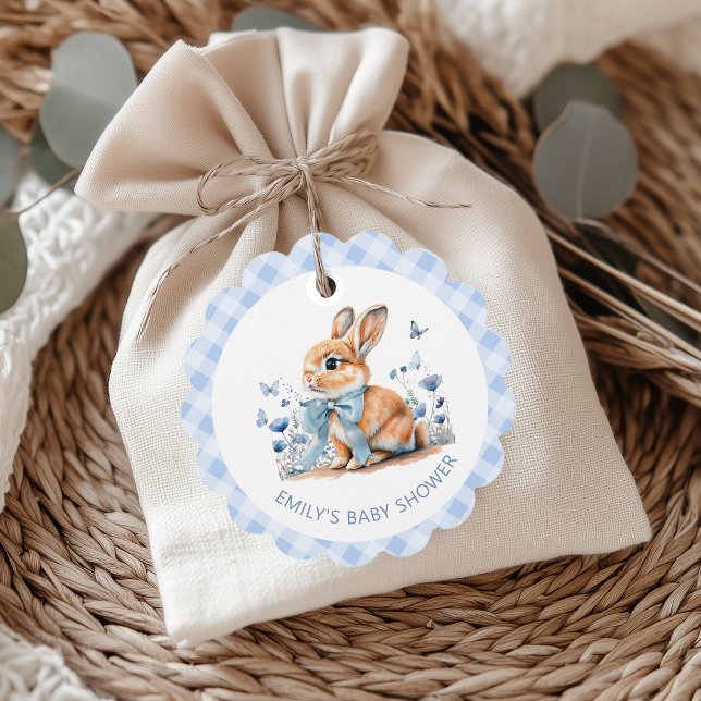 Niedlich LIttle Bunny Wildblume Gingham Vielen Dan Geschenkanhänger (Von Creator hochgeladen)
