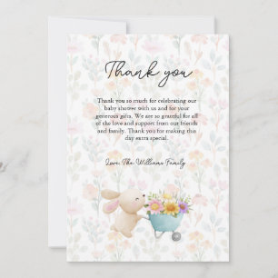 Niedlich Little Bunny Wildblumen Kinderdusche Dankeskarte