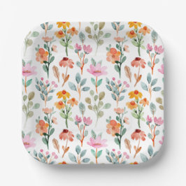 Niedlich Little Bunny Wildblumen Kinderdusche Pappteller