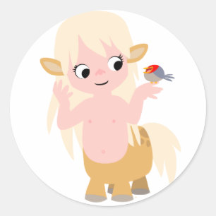 Niedlich Little Cartoon Centauress Baby T - Shirt Runder Aufkleber