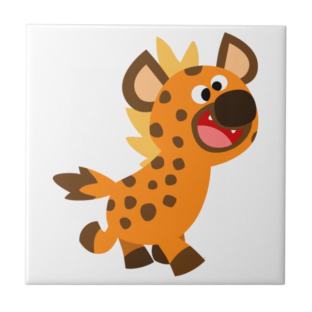 Niedlich Little Cartoon Hyena Tile Fliese (Vorderseite)
