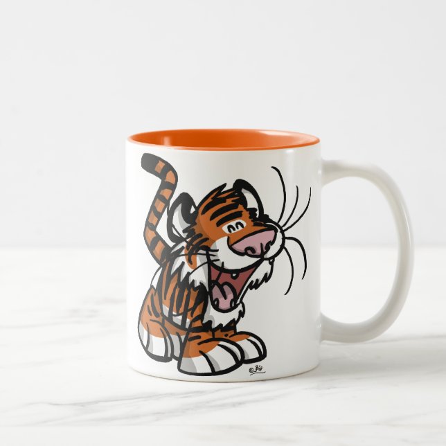Niedlich Little Cartoon Tiger Tasse (Rechts)