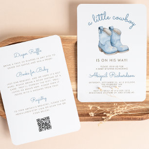 Niedlich Little Cowboy Blue Boy Baby Dusche Einladung