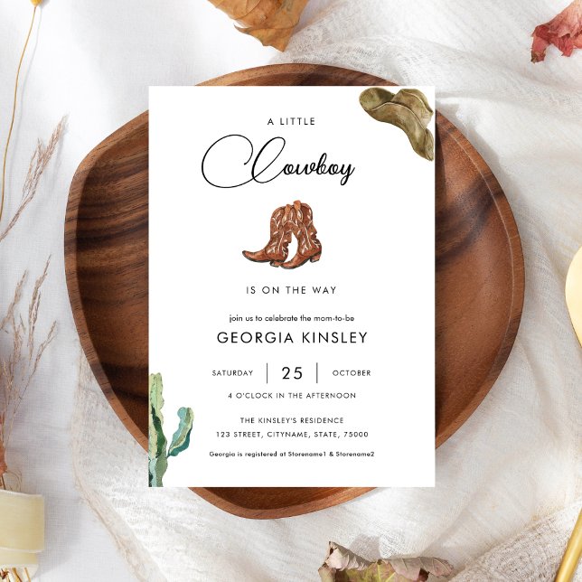 Niedlich Little Cowboy Western Rodeo Texas Kinderd Einladung (Von Creator hochgeladen)