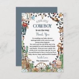 Niedlich Little Cowboy Western Wasserfarbe Kinderd Dankeskarte