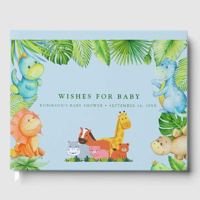 Niedlich Little Dino Baby Dusche Gästebuch (Vorderseite)