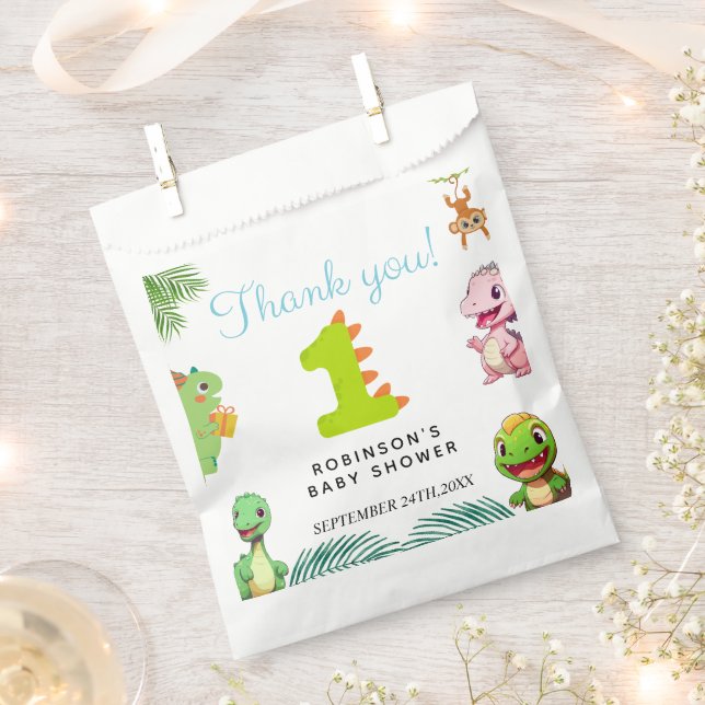 Niedlich Little Dino Baby Dusche Geschenktütchen (Ausgeschnitten)