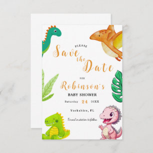 Niedlich Little Dino Baby Dusche Save The Date