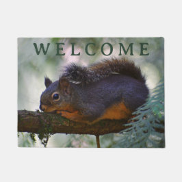 Niedlich Little Douglas Squirrel Willkommen Fußmatte