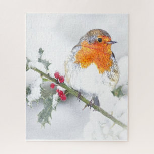 Niedlich Little English Robin & Holly Christmas Ar Puzzle