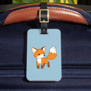 Niedlich Little Fox Blue Gepäckanhänger
