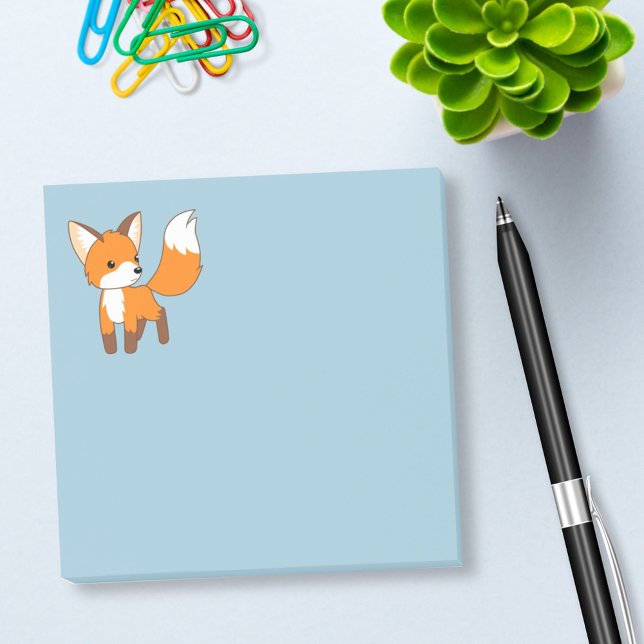 Niedlich Little Fox Blue Post-it Klebezettel (Von Creator hochgeladen)