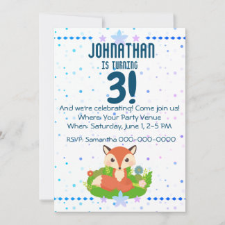 Niedlich Little Fox Geburtstag Einladung