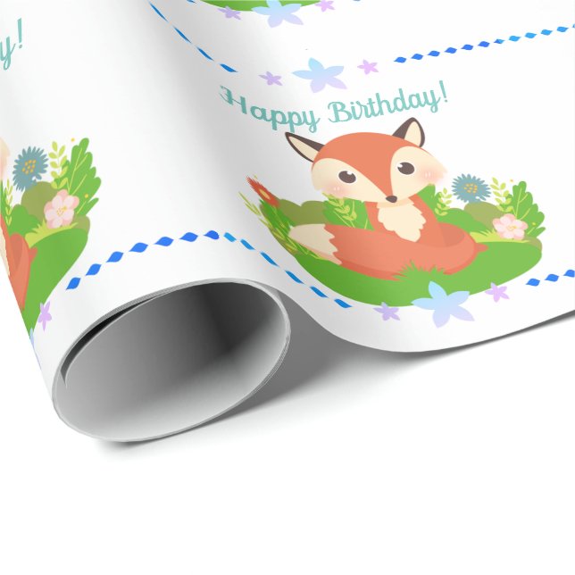 Niedlich Little Fox Geschenkpapier (Rolleneckpunkt)